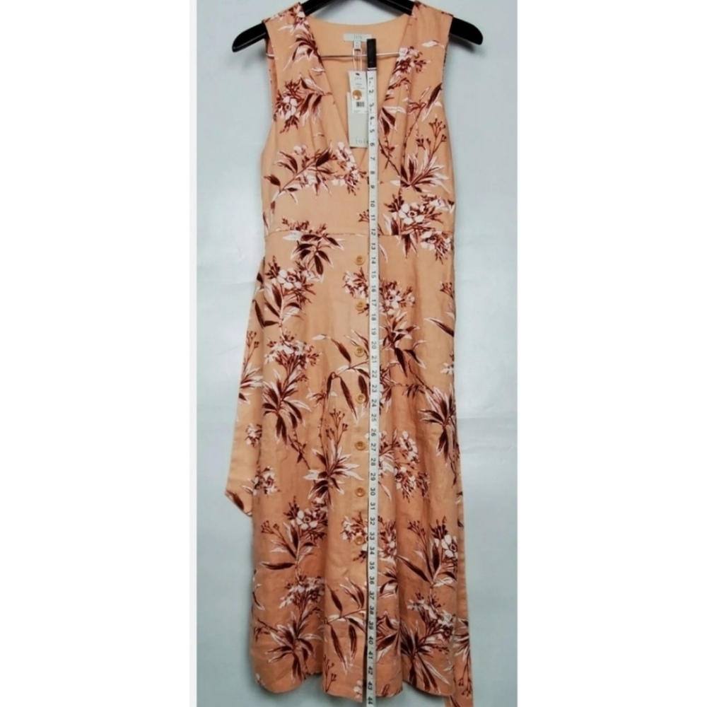 Joie NWT size Large Linen Ethelda Midi Pocket Dress
